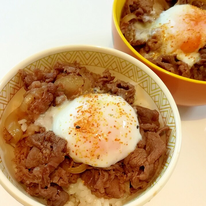 簡単☆牛丼温玉のせ☆